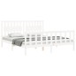 vidaXL Estructura cama de matrimonio con cabecero madera maciza blanco vidaXL Estructura cama de matrimonio con cabecero madera maciza blanco