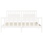 vidaXL Estructura cama de matrimonio con cabecero madera maciza blanco vidaXL Estructura cama de matrimonio con cabecero madera maciza blanco