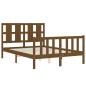 vidaXL Estructura cama y cabecero madera maciza marrón miel 120x200 cm vidaXL Estructura cama y cabecero madera maciza marrón miel 120x200 cm
