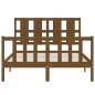 vidaXL Estructura cama y cabecero madera maciza marrón miel 120x200 cm vidaXL Estructura cama y cabecero madera maciza marrón miel 120x200 cm