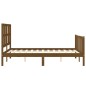 vidaXL Estructura cama y cabecero madera maciza marrón miel 120x200 cm vidaXL Estructura cama y cabecero madera maciza marrón miel 120x200 cm