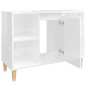 vidaXL Armario de lavabo madera contrachapada blanco brillo 80x33x60cm vidaXL Armario de lavabo madera contrachapada blanco brillo 80x33x60cm