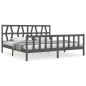 vidaXL Estructura de cama con cabecero madera maciza gris 200x200 cm