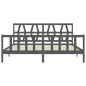 vidaXL Estructura de cama con cabecero madera maciza gris 200x200 cm