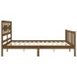 vidaXL Estructura de cama matrimonio con cabecero madera marrón miel vidaXL Estructura de cama matrimonio con cabecero madera marrón miel