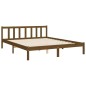 vidaXL Estructura de cama matrimonio con cabecero madera marrón miel vidaXL Estructura de cama matrimonio con cabecero madera marrón miel