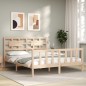 vidaXL Estructura de cama con cabecero madera maciza 160x200 cm vidaXL Estructura de cama con cabecero madera maciza 160x200 cm