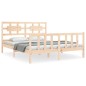 vidaXL Estructura de cama con cabecero madera maciza 160x200 cm vidaXL Estructura de cama con cabecero madera maciza 160x200 cm