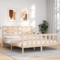 vidaXL Estructura de cama con cabecero madera maciza 160x200 cm vidaXL Estructura de cama con cabecero madera maciza 160x200 cm