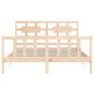 vidaXL Estructura de cama con cabecero madera maciza 160x200 cm vidaXL Estructura de cama con cabecero madera maciza 160x200 cm