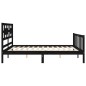 vidaXL Estructura de cama con cabecero madera maciza negro 160x200 cm vidaXL Estructura de cama con cabecero madera maciza negro 160x200 cm