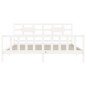 vidaXL Estructura cama de matrimonio con cabecero madera maciza blanco