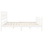 vidaXL Estructura cama de matrimonio con cabecero madera maciza blanco