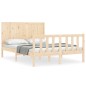 vidaXL Estructura de cama con cabecero madera maciza 140x190 cm