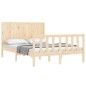 vidaXL Estructura de cama con cabecero madera maciza 140x190 cm