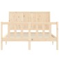 vidaXL Estructura de cama con cabecero madera maciza 140x190 cm