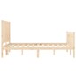 vidaXL Estructura de cama con cabecero madera maciza 140x190 cm