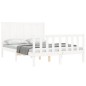 vidaXL Estructura de cama con cabecero madera maciza blanco 140x200 cm vidaXL Estructura de cama con cabecero madera maciza blanco 140x200 cm