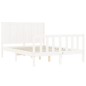vidaXL Estructura de cama con cabecero madera maciza blanco 140x200 cm vidaXL Estructura de cama con cabecero madera maciza blanco 140x200 cm