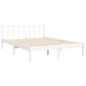 vidaXL Estructura de cama con cabecero madera maciza blanco 140x200 cm vidaXL Estructura de cama con cabecero madera maciza blanco 140x200 cm