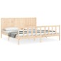 vidaXL Estructura de cama de matrimonio con cabecero madera maciza vidaXL Estructura de cama de matrimonio con cabecero madera maciza
