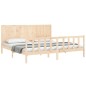 vidaXL Estructura de cama de matrimonio con cabecero madera maciza vidaXL Estructura de cama de matrimonio con cabecero madera maciza