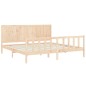 vidaXL Estructura de cama de matrimonio con cabecero madera maciza vidaXL Estructura de cama de matrimonio con cabecero madera maciza