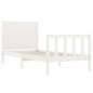 vidaXL Estructura de cama individual con cabecero madera maciza blanco