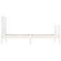 vidaXL Estructura de cama individual con cabecero madera maciza blanco