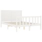 vidaXL Estructura cama de matrimonio con cabecero madera maciza blanco vidaXL Estructura cama de matrimonio con cabecero madera maciza blanco