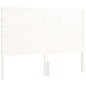 vidaXL Estructura cama de matrimonio con cabecero madera maciza blanco vidaXL Estructura cama de matrimonio con cabecero madera maciza blanco