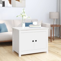 vidaXL Mesa de centro de madera maciza de pino blanco 71x49x55 cm