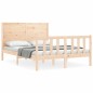 vidaXL Estructura de cama con cabecero madera maciza 140x190 cm vidaXL Estructura de cama con cabecero madera maciza 140x190 cm