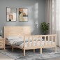 vidaXL Estructura de cama con cabecero madera maciza 140x190 cm vidaXL Estructura de cama con cabecero madera maciza 140x190 cm