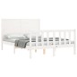 vidaXL Estructura de cama con cabecero madera maciza blanco 140x200 cm vidaXL Estructura de cama con cabecero madera maciza blanco 140x200 cm