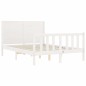 vidaXL Estructura de cama con cabecero madera maciza blanco 140x200 cm vidaXL Estructura de cama con cabecero madera maciza blanco 140x200 cm