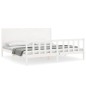vidaXL Estructura cama de matrimonio con cabecero madera maciza blanco vidaXL Estructura cama de matrimonio con cabecero madera maciza blanco