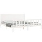 vidaXL Estructura cama de matrimonio con cabecero madera maciza blanco vidaXL Estructura cama de matrimonio con cabecero madera maciza blanco