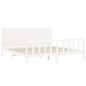 vidaXL Estructura cama de matrimonio con cabecero madera maciza blanco vidaXL Estructura cama de matrimonio con cabecero madera maciza blanco