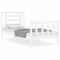 vidaXL Estructura de cama individual con cabecero madera maciza blanco vidaXL Estructura de cama individual con cabecero madera maciza blanco
