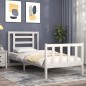 vidaXL Estructura de cama individual con cabecero madera maciza blanco vidaXL Estructura de cama individual con cabecero madera maciza blanco