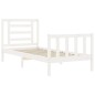 vidaXL Estructura de cama individual con cabecero madera maciza blanco vidaXL Estructura de cama individual con cabecero madera maciza blanco