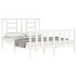 vidaXL Estructura de cama con cabecero madera maciza blanco 120x200 cm vidaXL Estructura de cama con cabecero madera maciza blanco 120x200 cm