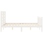 vidaXL Estructura de cama con cabecero madera maciza blanco 120x200 cm vidaXL Estructura de cama con cabecero madera maciza blanco 120x200 cm