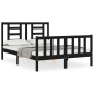 vidaXL Estructura de cama con cabecero madera maciza negro 120x200 cm vidaXL Estructura de cama con cabecero madera maciza negro 120x200 cm