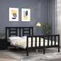 vidaXL Estructura de cama con cabecero madera maciza negro 120x200 cm vidaXL Estructura de cama con cabecero madera maciza negro 120x200 cm