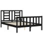 vidaXL Estructura de cama con cabecero madera maciza negro 120x200 cm vidaXL Estructura de cama con cabecero madera maciza negro 120x200 cm