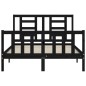 vidaXL Estructura de cama con cabecero madera maciza negro 120x200 cm vidaXL Estructura de cama con cabecero madera maciza negro 120x200 cm
