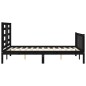 vidaXL Estructura de cama con cabecero madera maciza negro 120x200 cm vidaXL Estructura de cama con cabecero madera maciza negro 120x200 cm