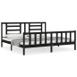 vidaXL Estructura de cama con cabecero madera maciza negro 200x200 cm vidaXL Estructura de cama con cabecero madera maciza negro 200x200 cm